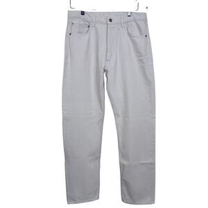 Djerf Avenue Straight Leg Relaxed Jeans 32 Cream Button Fly Organic Cotton NWOT